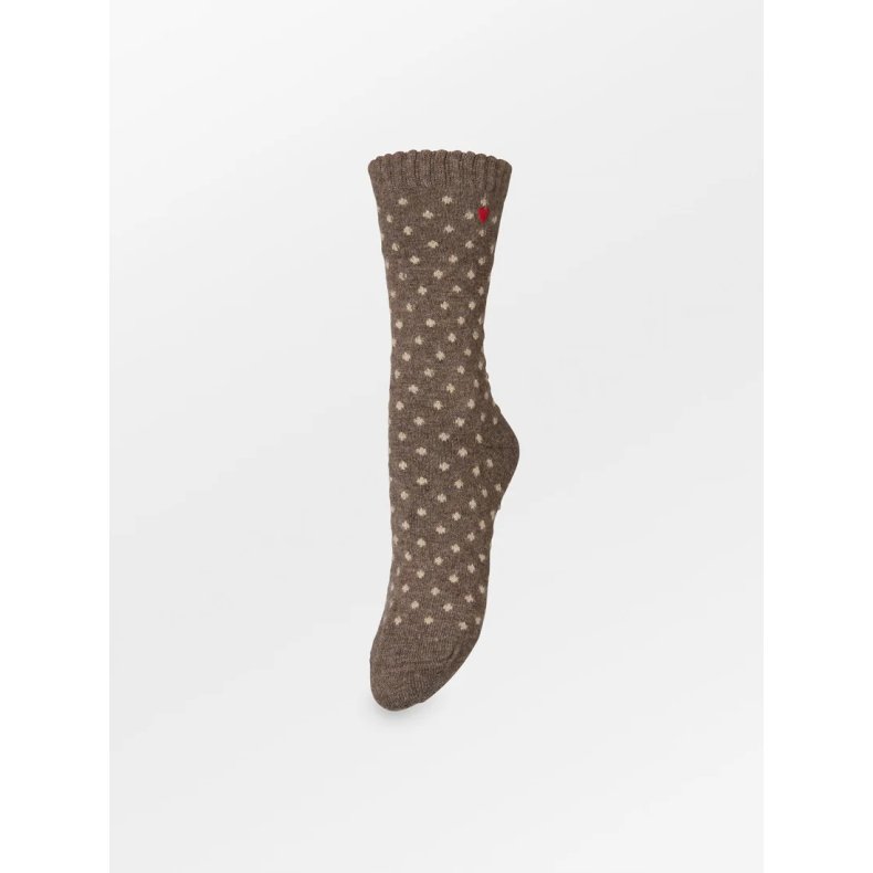 Dotted wola sock Beck S�ndergaard, hot fudge brown