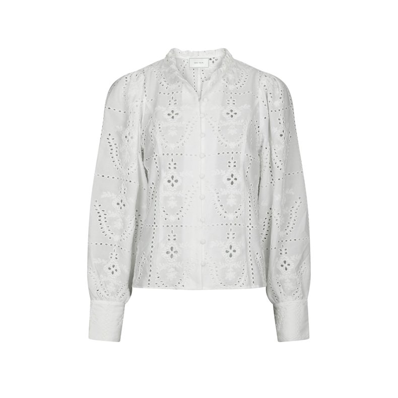 Gilda embroidery blouse Neo Noir, white