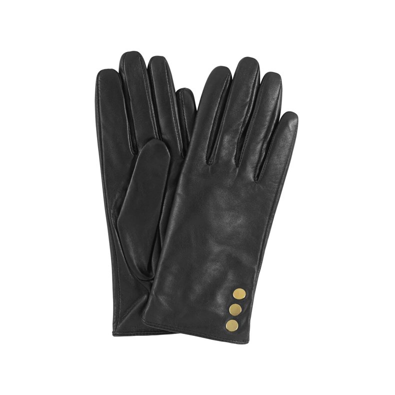 Gloves with buttons Depeche, black