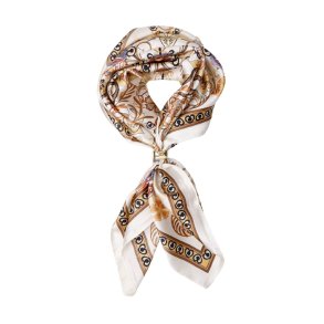  Bctazia mini scarf w. golden ring Black Colour, creme multi