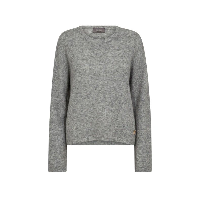 Mape o-neck knit Mos Mosh, grey melange 
