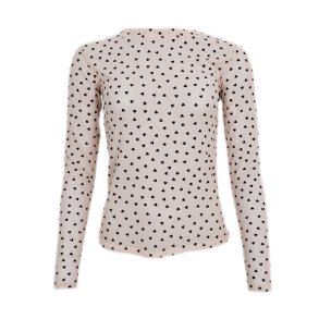 Isole love mesh blouse Black Colour, nude heart