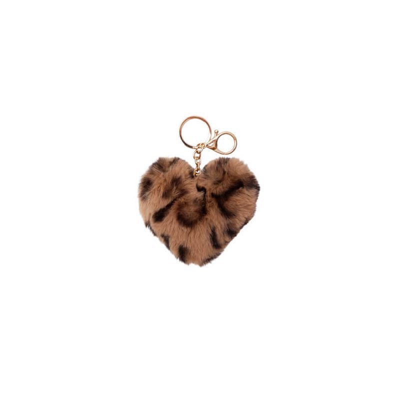 Heart soft keyhanger Black Colour, brown leo
