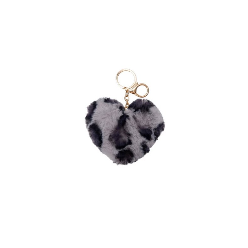 Heart soft keyhanger Black Colour, grey leo