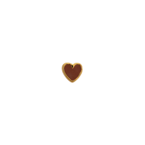 Petit love heart single earring enamel Stine A, mocha