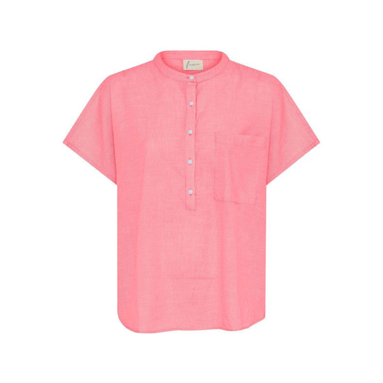 Colombo ss top frau, hot coral stripe