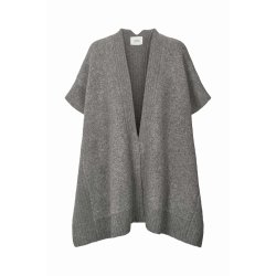 Dorris sheep knit cape Rabens Saloner, grey melange