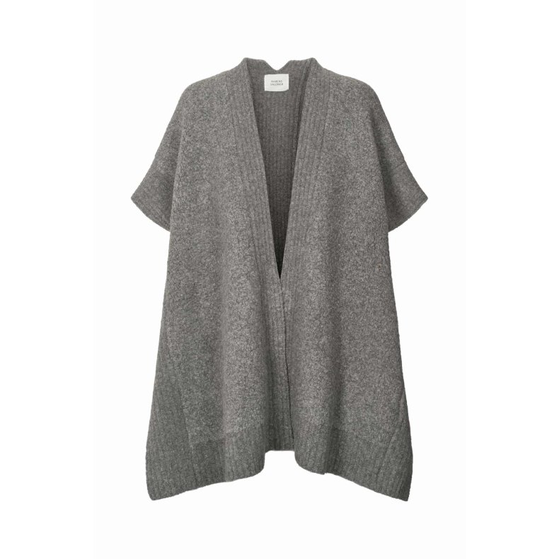 Dorris sheep knit cape Rabens Saloner, grey melange