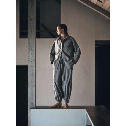 Iridi poplin gathered pants Rabens Saloner, asphalt