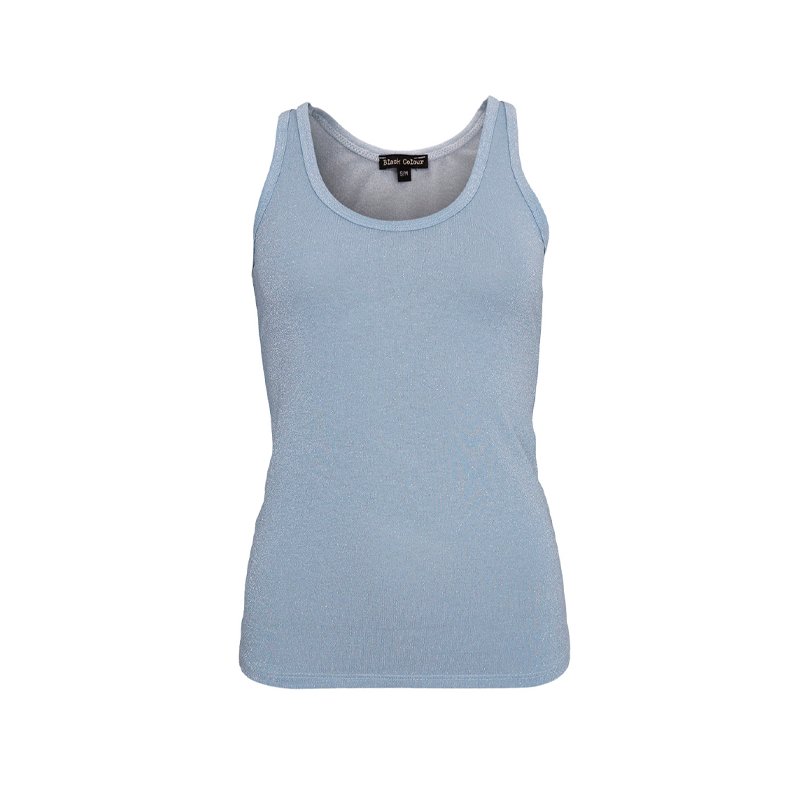 Faye lurex top Black Colour, ice blue