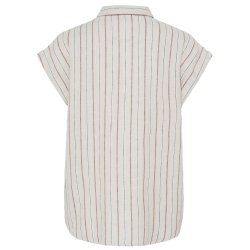 Linno shirt ICHI, brown stripe