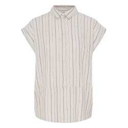 Linno shirt ICHI, brown stripe