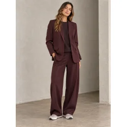 Fava wide pants ICHI, fudge melange