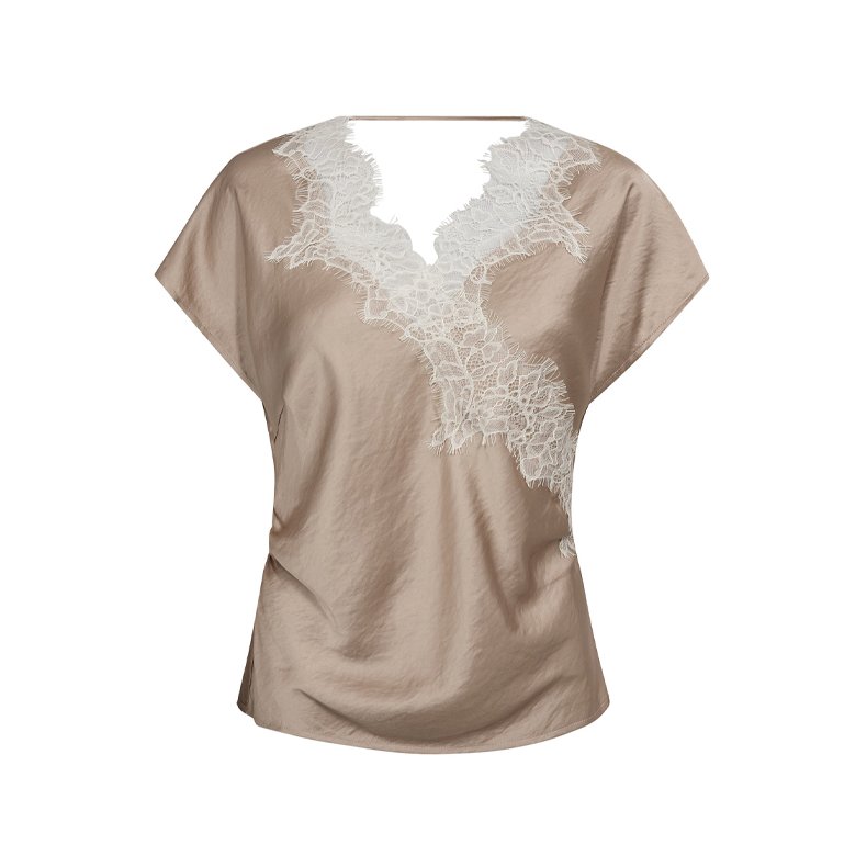 Idun lace ss blouse Co'Couture, bisquit