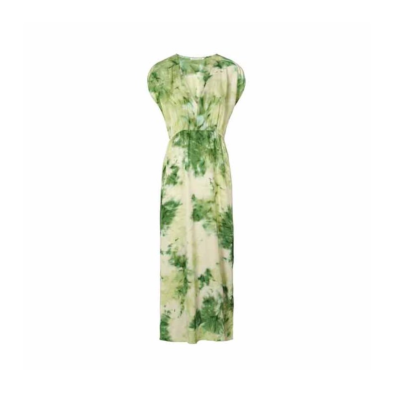 Indi fusion elastic waist dress Rabens Saloner, emerald combo S