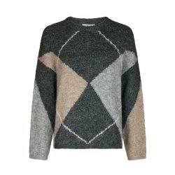 Inga chack fluff knit blouse Neo Noir, antracit