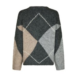 Inga chack fluff knit blouse Neo Noir, antracit