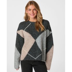 Inga chack fluff knit blouse Neo Noir, antracit