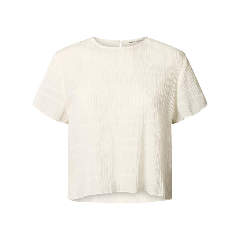 Manar irregular smocking t-shirt Rabens Saloner, chalk