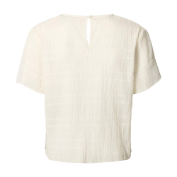 Manar irregular smocking t-shirt Rabens Saloner, chalk