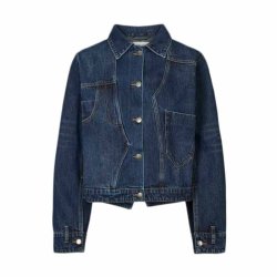 Janny patchwork denim jacket Rabens Saloner, dark washed indigo