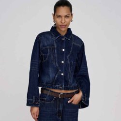 Janny patchwork denim jacket Rabens Saloner, dark washed indigo