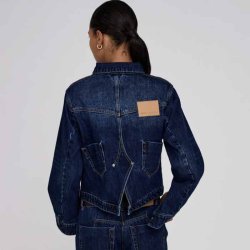 Janny patchwork denim jacket Rabens Saloner, dark washed indigo
