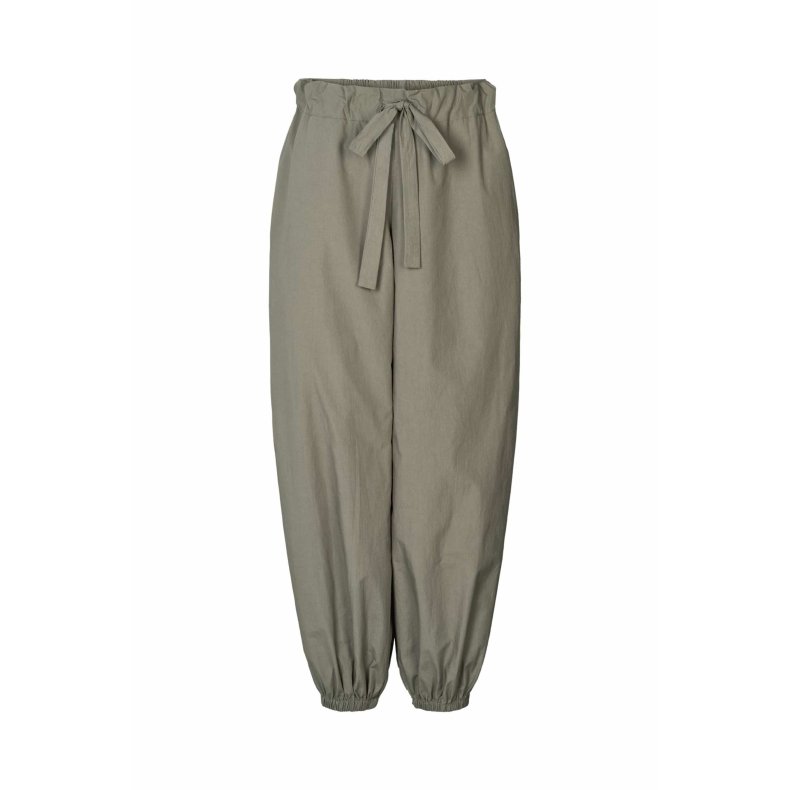Iridi poplin gathered pants Rabens Saloner, asphalt