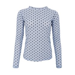 Jennie dotted mesh blouse Black Colour, jeans blue