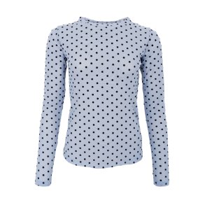 Jennie dotted mesh blouse Black Colour, jeans blue