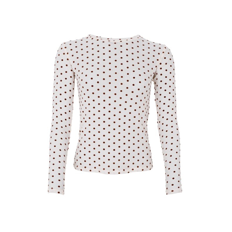 Jennie dotted mesh blouse Black Colour, cream