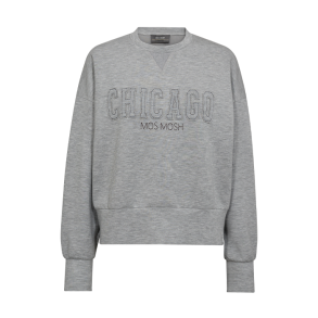 Renzi o-ls sweatshirt Mos Mosh, grey melange