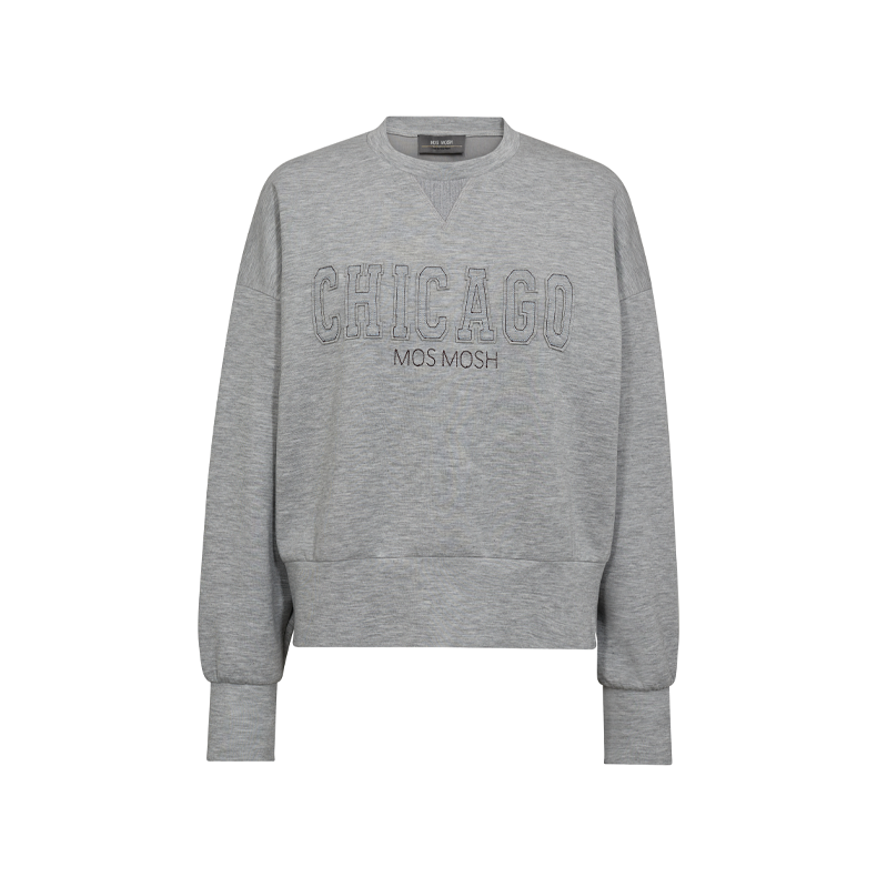 Renzi o-ls sweatshirt Mos Mosh, grey melange