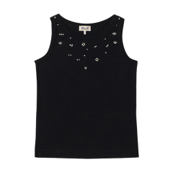 Joline top Baum und Pferdgarten, black rhinestones