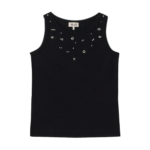 Joline top Baum und Pferdgarten, black rhinestones