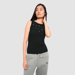 Joline top Baum und Pferdgarten, black rhinestones