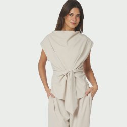 Katarim crepe top Neo Noir, ivory