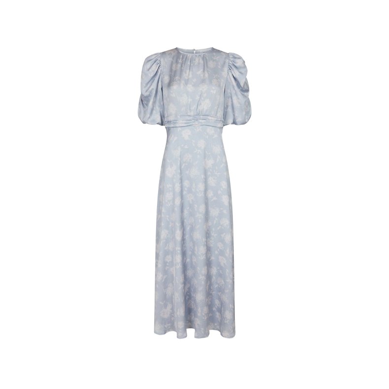 Kikka faded flower dress Neo Noir, light blue