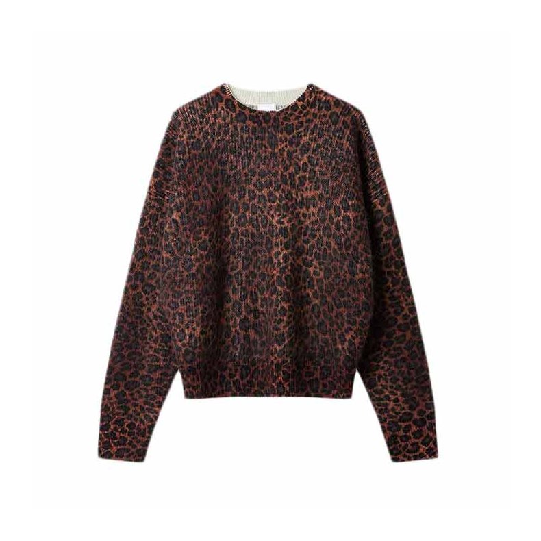 Kira mohair blend jumper Lala Berlin, dark brown leo