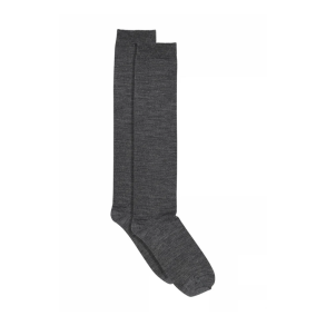 Wool/cotton knee socks MP Denmark, dark grey melange