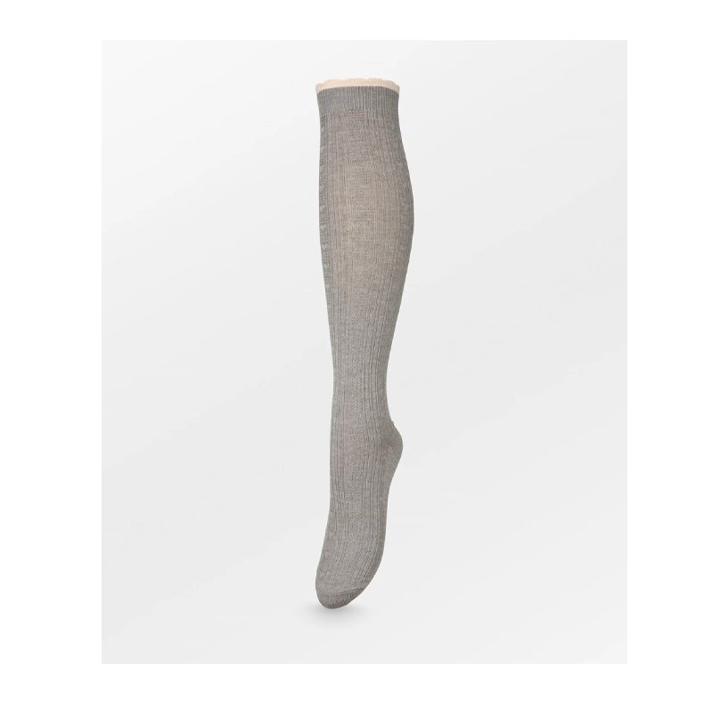 Scallop knee sock Beck Sndergaard, grey melange