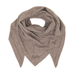 Triangle solid logo M cashmere scarf Lala Berlin, stradivari dark brown melange
