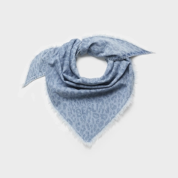 Triangle toni printed denim scarf Lala Berlin, washed blue leo