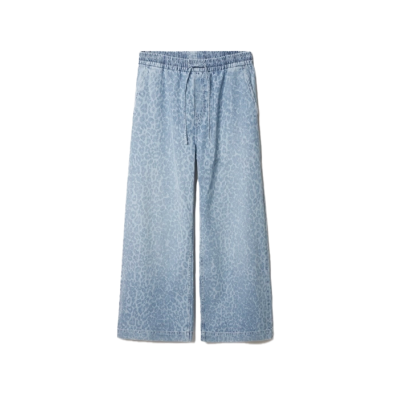 Paloma printed denim pants Lala Berlin, washed blue leo