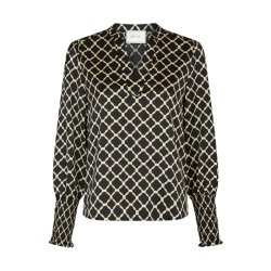 Landa tile print blouse Neo Noir, black