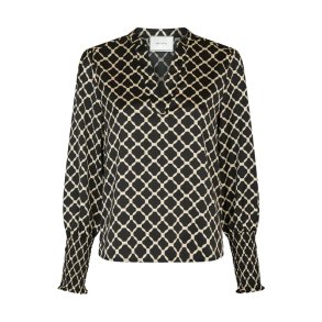 Landa tile print blouse Neo Noir, black