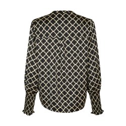 Landa tile print blouse Neo Noir, black