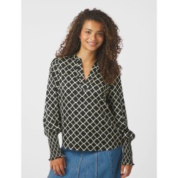 Landa tile print blouse Neo Noir, black
