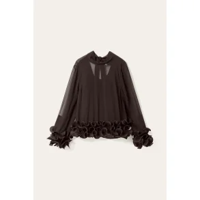 N-latanietta blouse Noella, chocolate