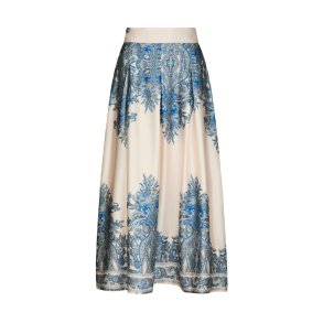 Lenni paisley border skirt Neo Noir, ash blue